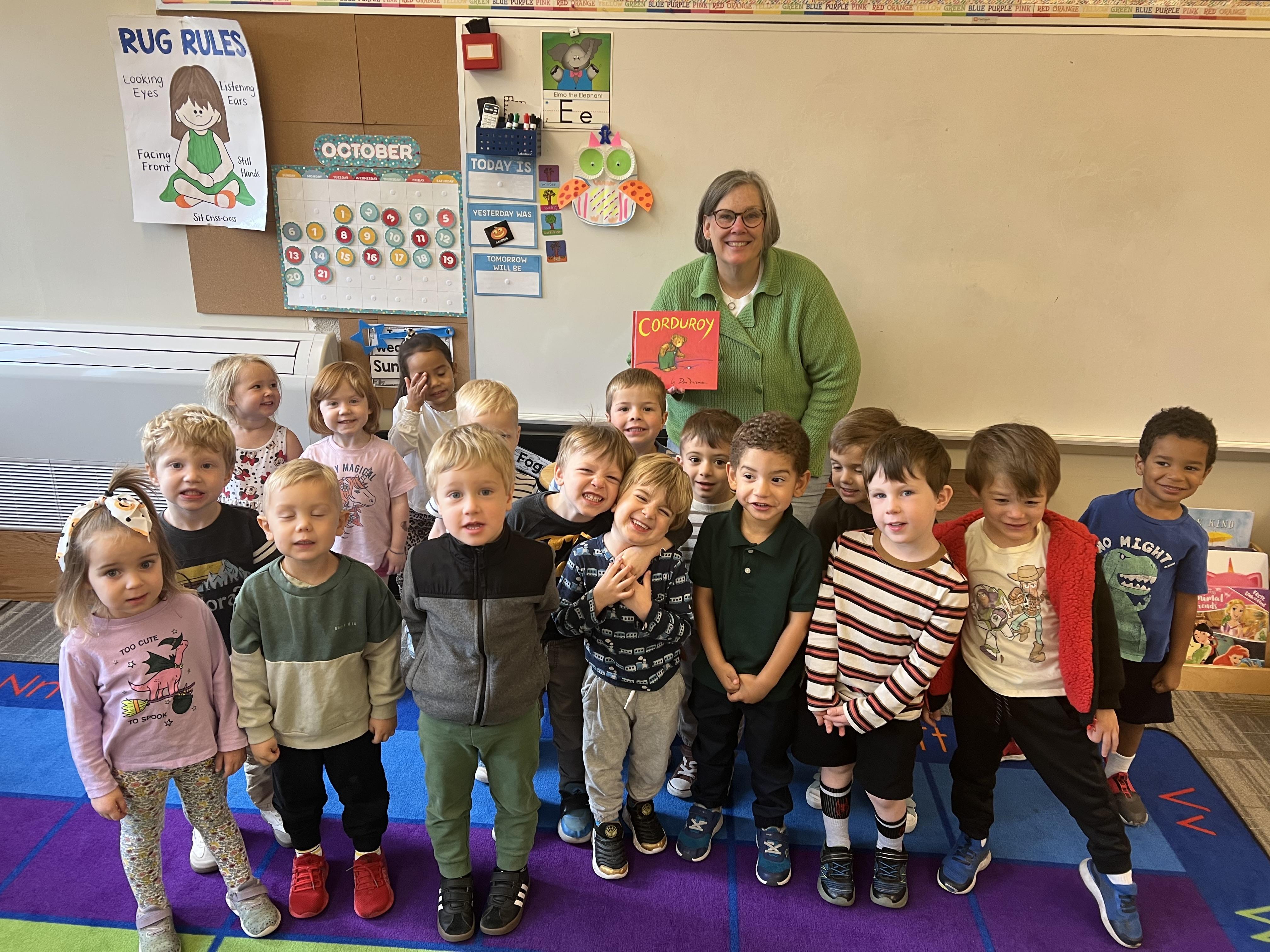Meg reading to preschool