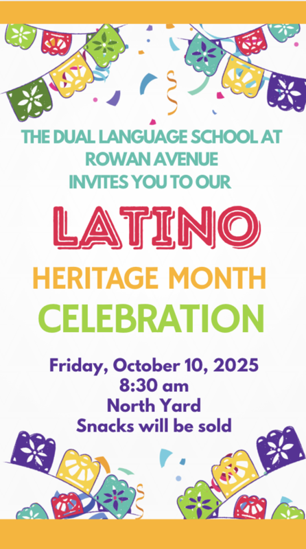 Latino Heritage Month celebration flyer in English