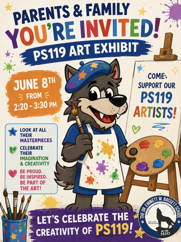 PS 119 Art Exhibit Flyer June 2026