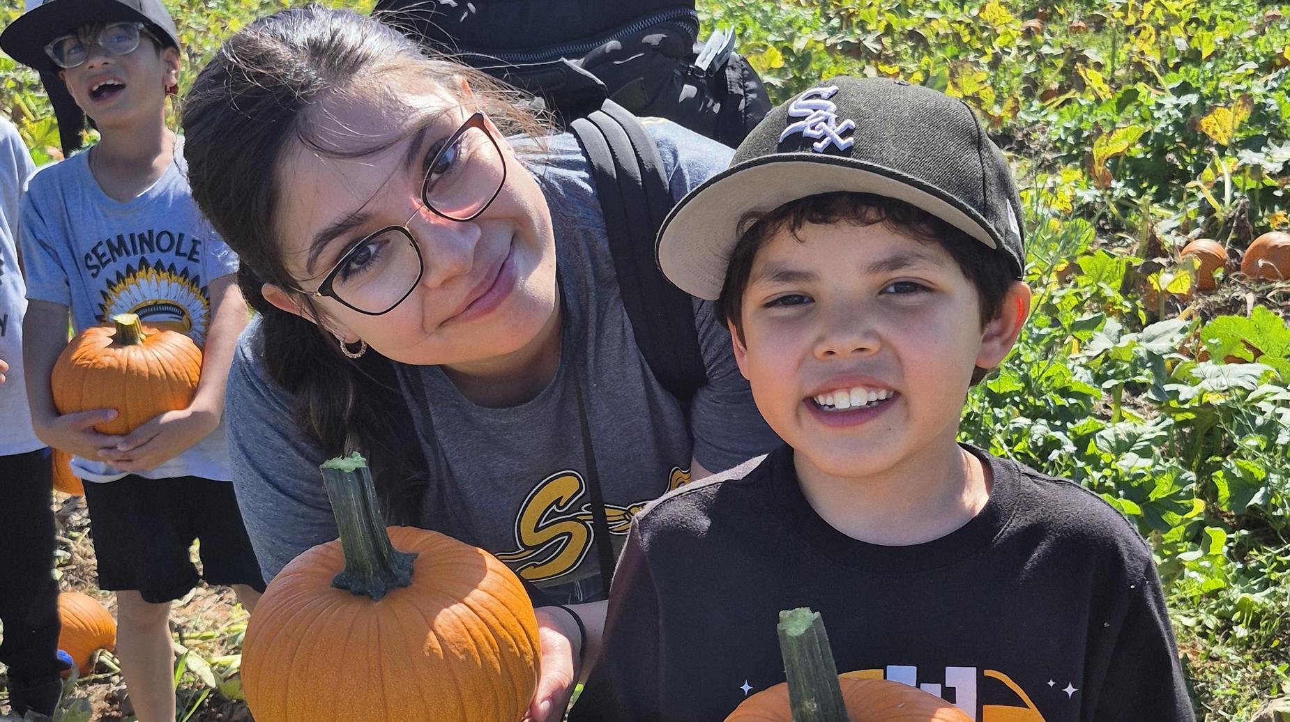 Collecting pumpkins