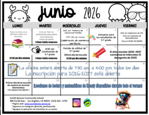 Calendario de junio