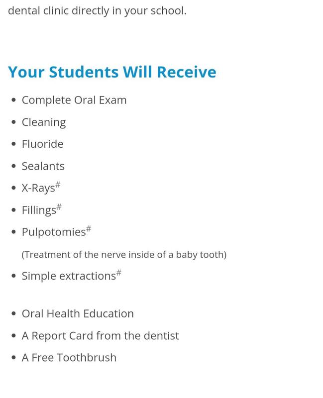 Inscriba a su hijo para recibir atención dental GRATUITA, 11/6 https://www.myschooldentist.com/6ALWCA_schsrm