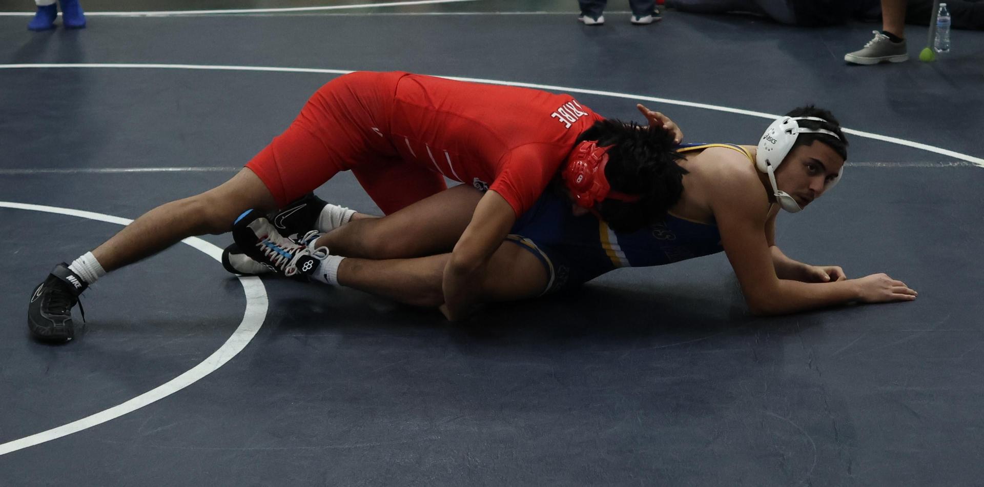 Boys wrestling in the Liberty Duals event 76