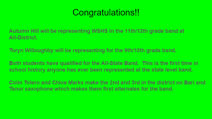 Congratulations to the West Stanly Band!! Featured Photo
