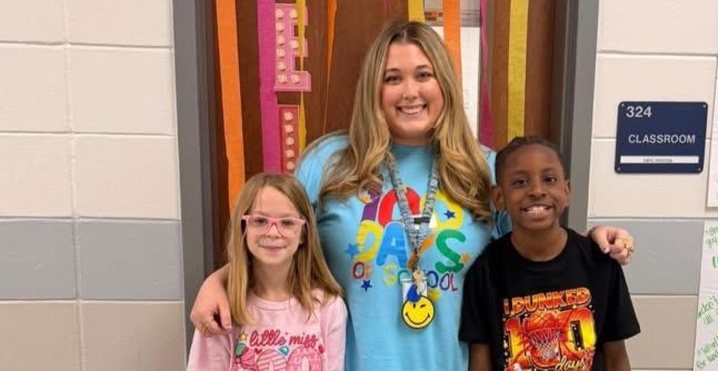 100th day of school teacher and students