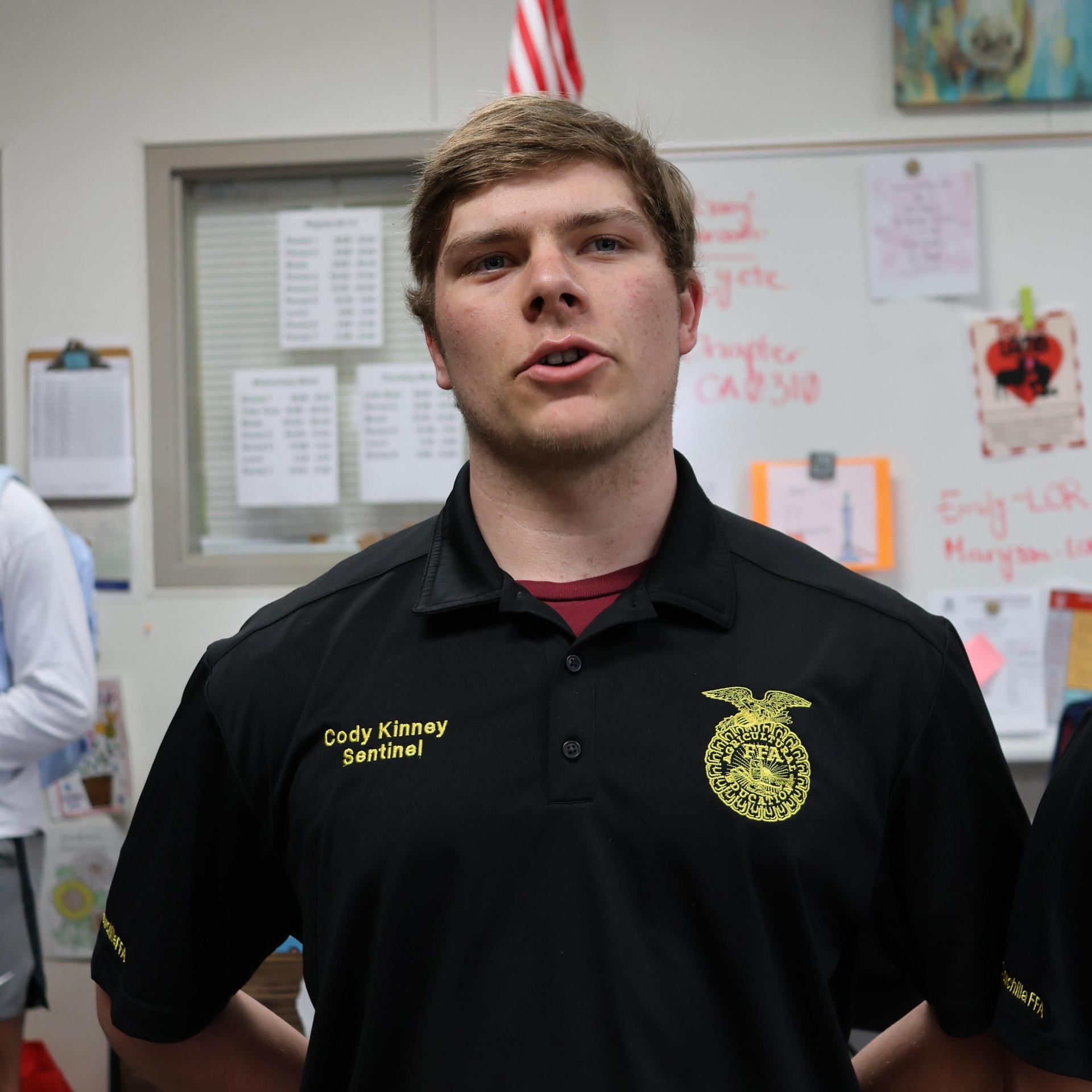 Future Farmer officers conducting the meeting