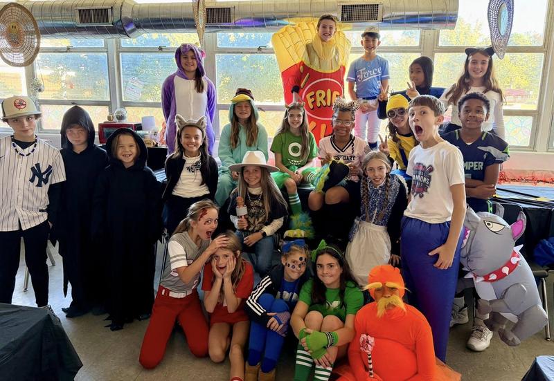 West Lauderdale Middle School Students Dressed in Halloween costumes