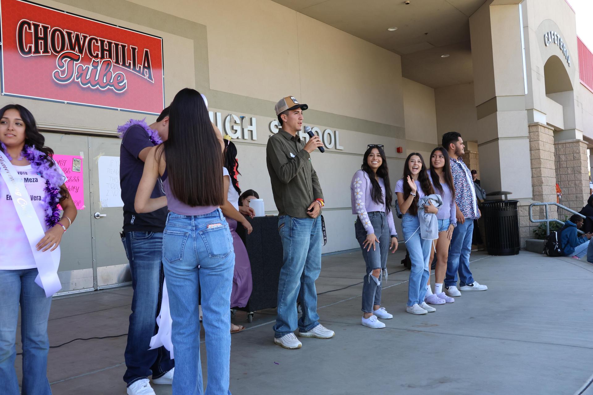 students and staff dressed up for homecoming