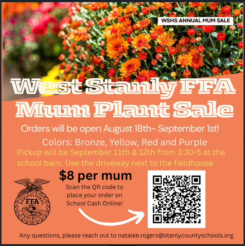 WSHS FFA Mum Plant sale