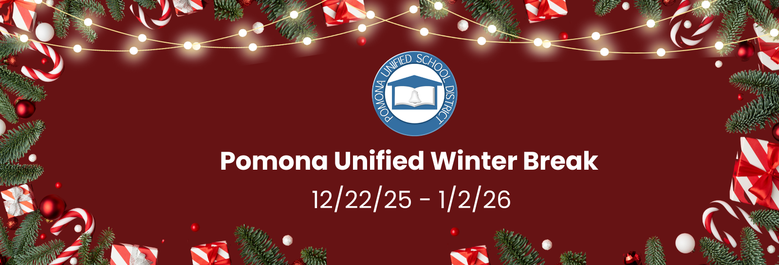 PUSD winter break shuffle banner for homepage
