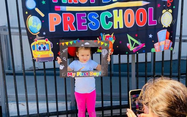 preschooler getting picture taken