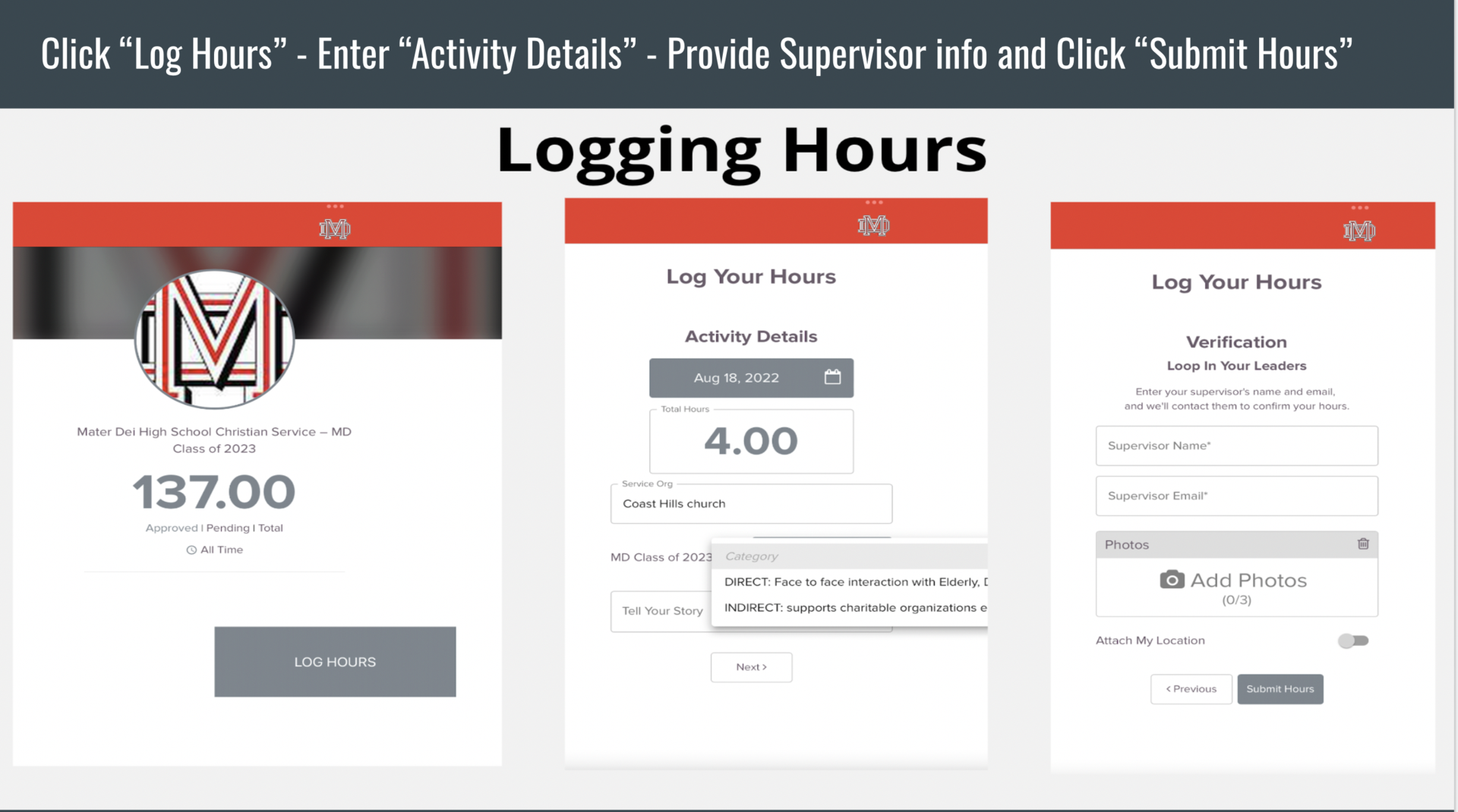 MobileServe Christian Service Program Mater Dei High School