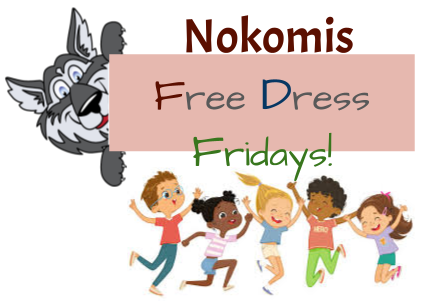 Kids jumping and wolf presenting Free Dress Fridays