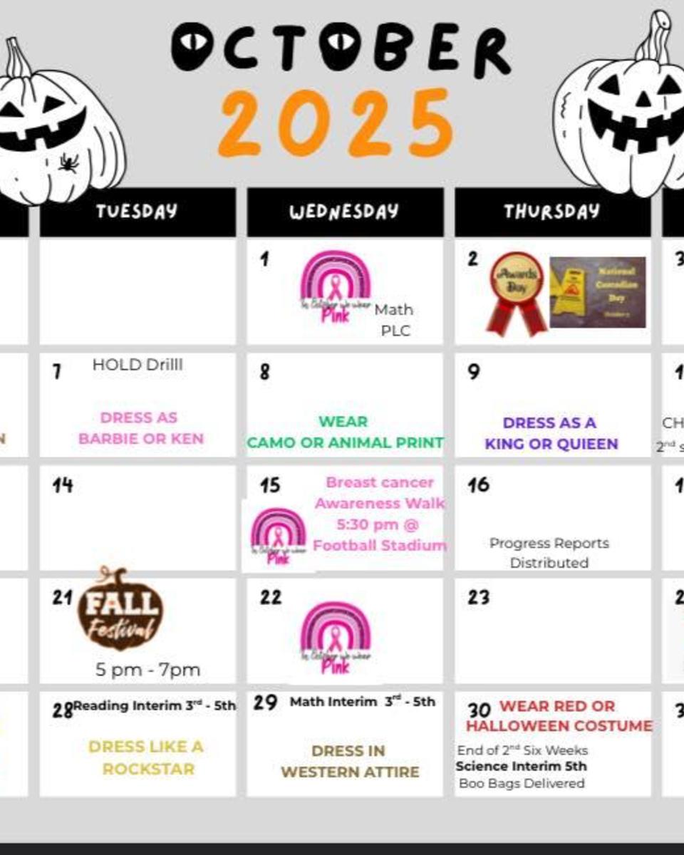 october calendar