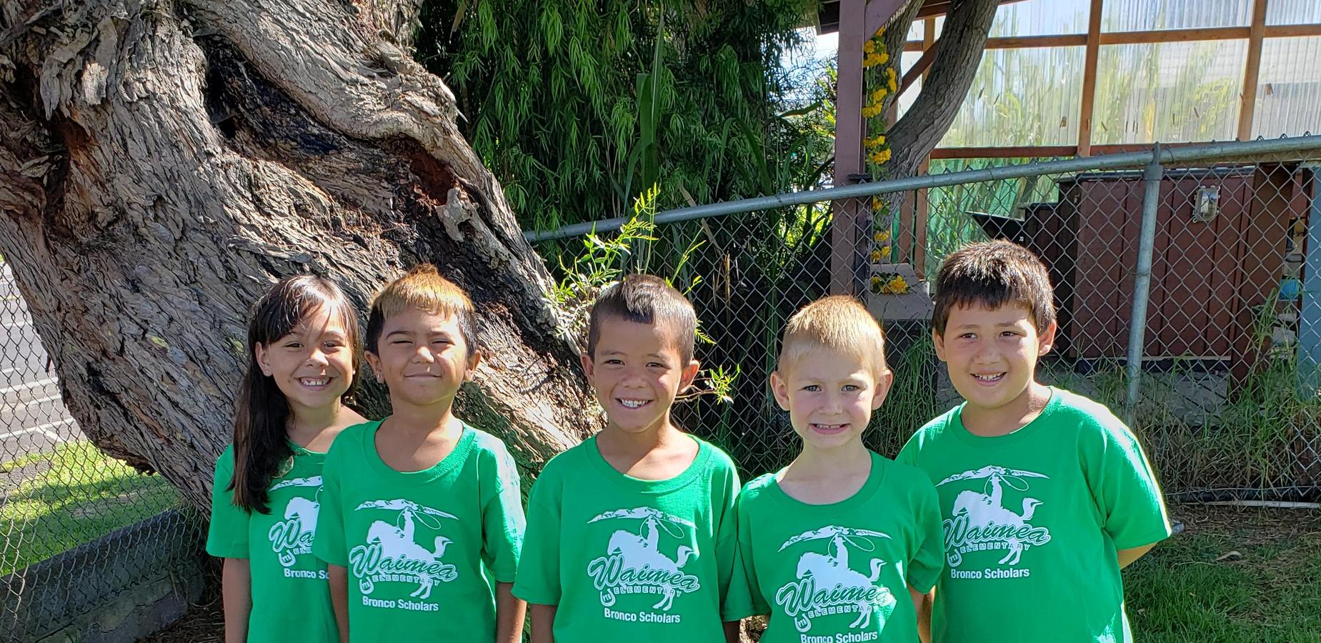 Students on green shirt day