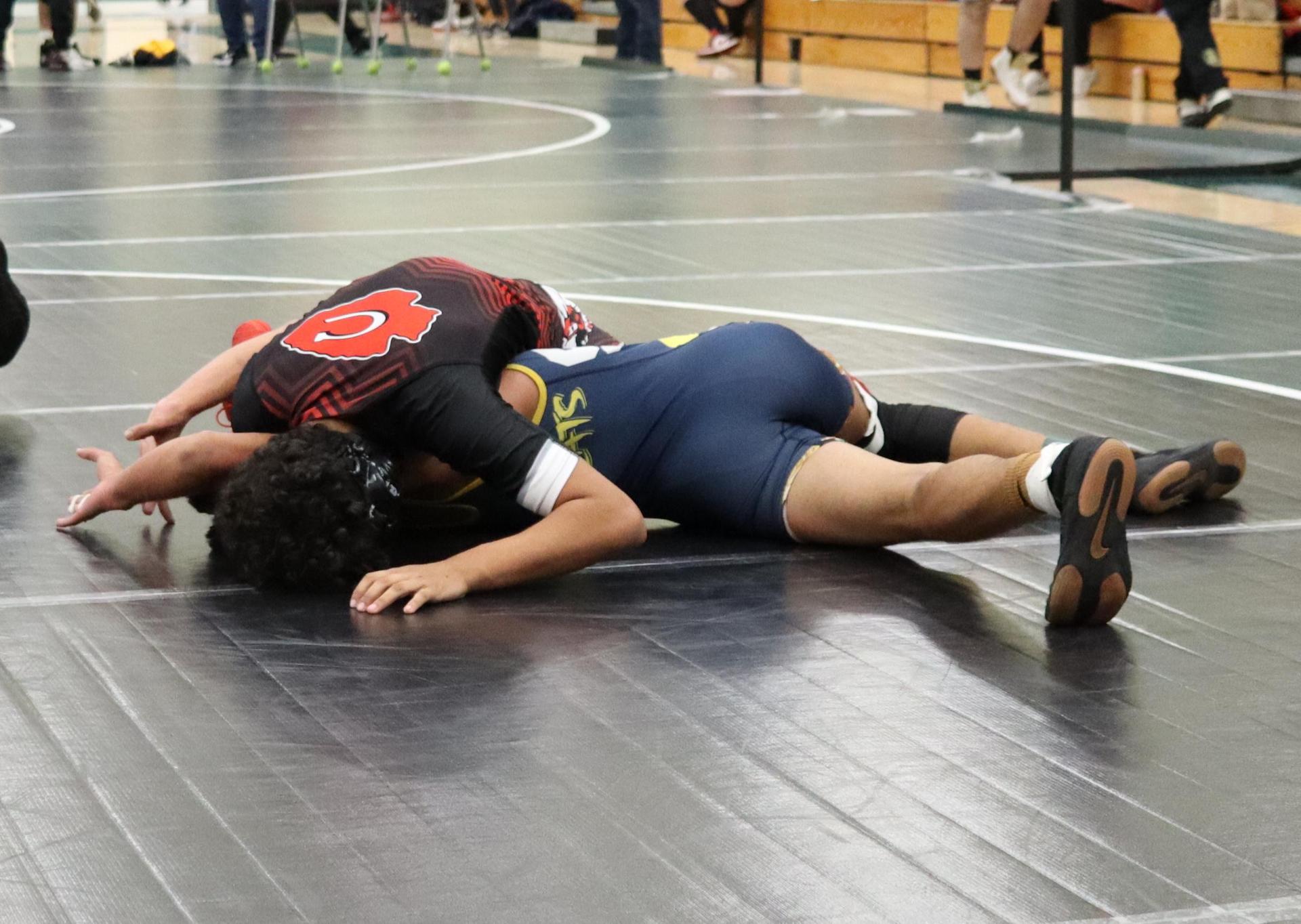 wrestlers in action at the Hawks invitational