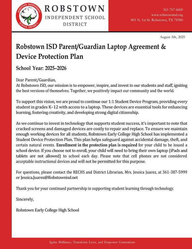 Important Update: Student Device Program at RECHS
