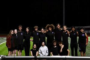 Drumline students pictured together after competition.
