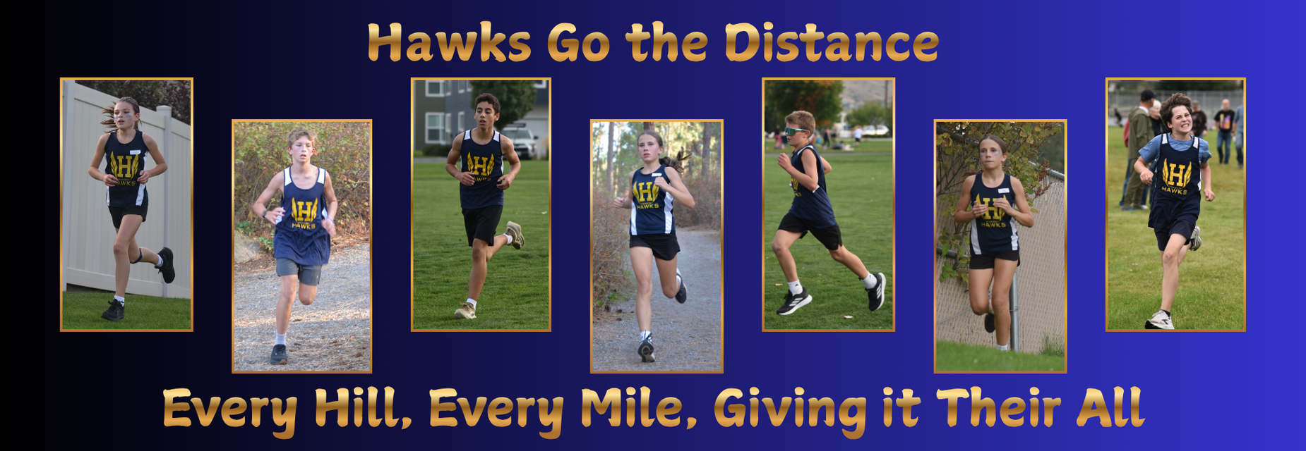 2026 HMS Cross Country Team running the course.