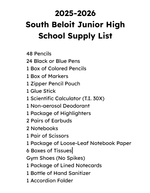 2025-2026 School Supply List Featured Photo