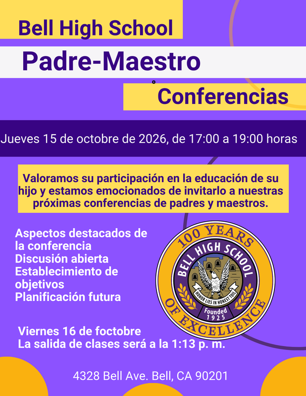 10.15.26 Parent Conferences/ Padre-Maestro Conferencias 5-7 PM Featured Photo