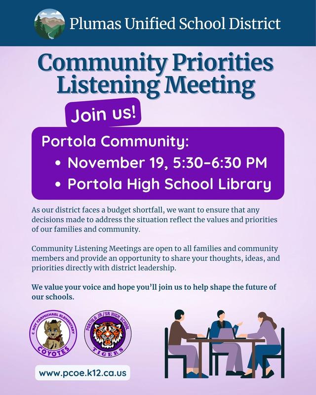 Listening Meeting Flyer for Portola