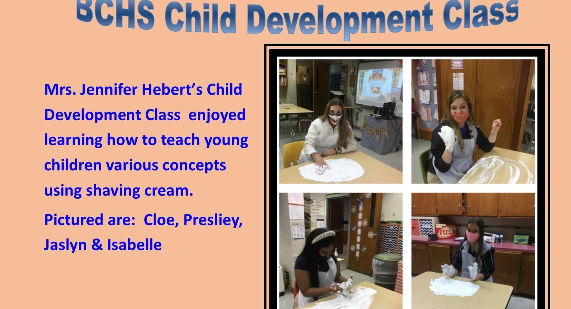 Mrs. J. Hebert class makes shaving cream.