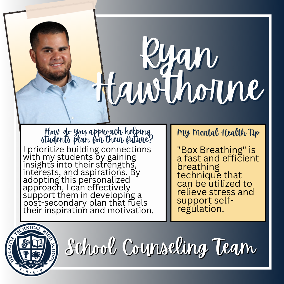 Delcastle School Counselor Ryan Hawthorne