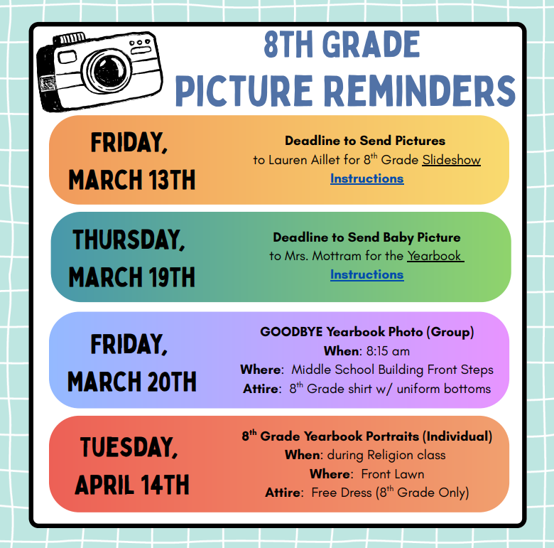 IMPORTANT 8th Grade Reminders Featured Photo
