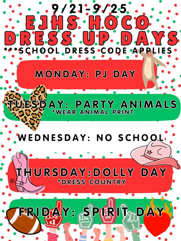 Homecoming Dress Up Week EJHS 2026