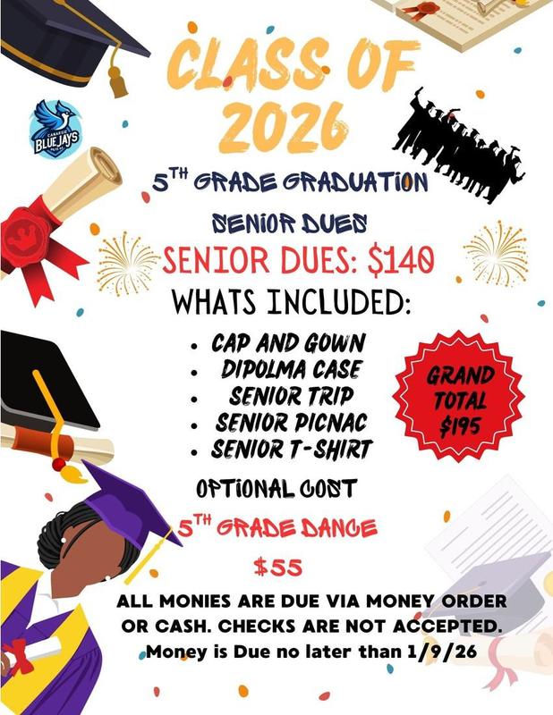 PS/IS66 5th Grade senior dues thumbnail showing payment deadline 1/9/26.