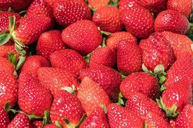 Picture of fresh strawberries, advertising strawberry sales