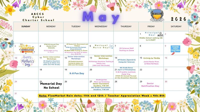 May Calendar English