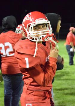Football player smiling