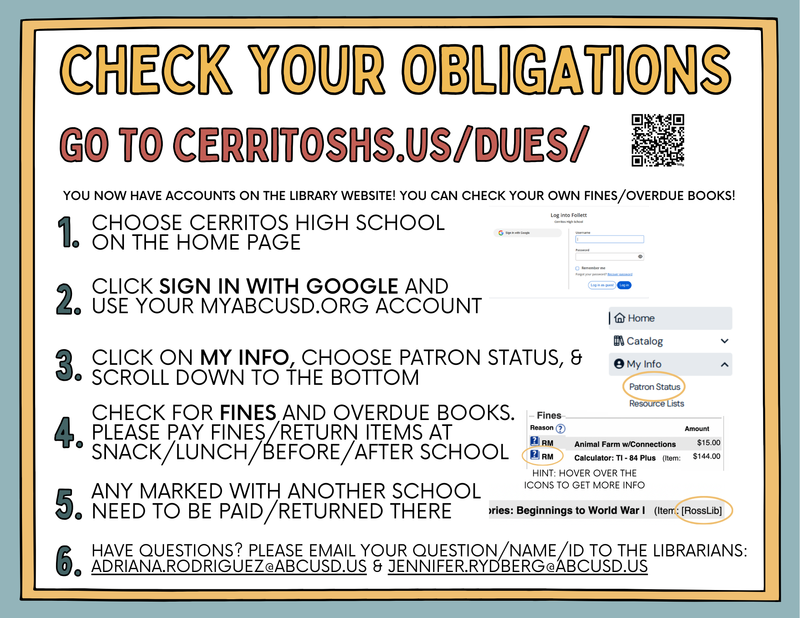 check your dues at cerritoshs.us/dues/ now!