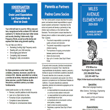School-Parent Compact K-5th Grade (English/Spanish)