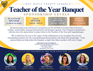 Jeff Davis County Schools Teacher of the Year Information
