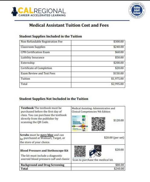 NEW Certified Medical Assistant Career Training – Career Technical Education – Valley Adult School
