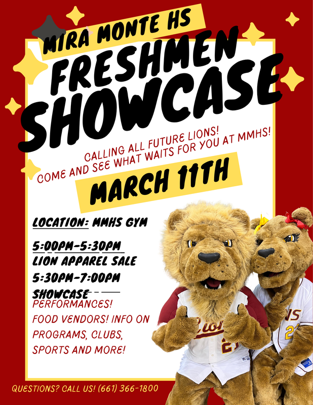 Freshman Showcase March 11th
