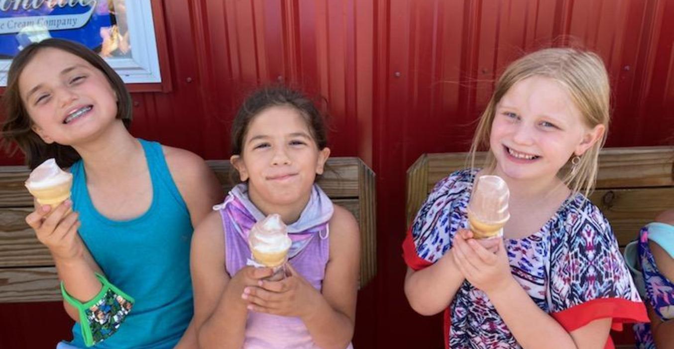 Students enjoy an ice cream treat as a PBIS reward.
