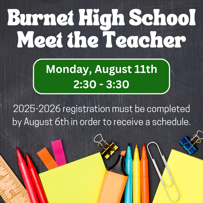 BHS Meet the Teacher is August 11th!