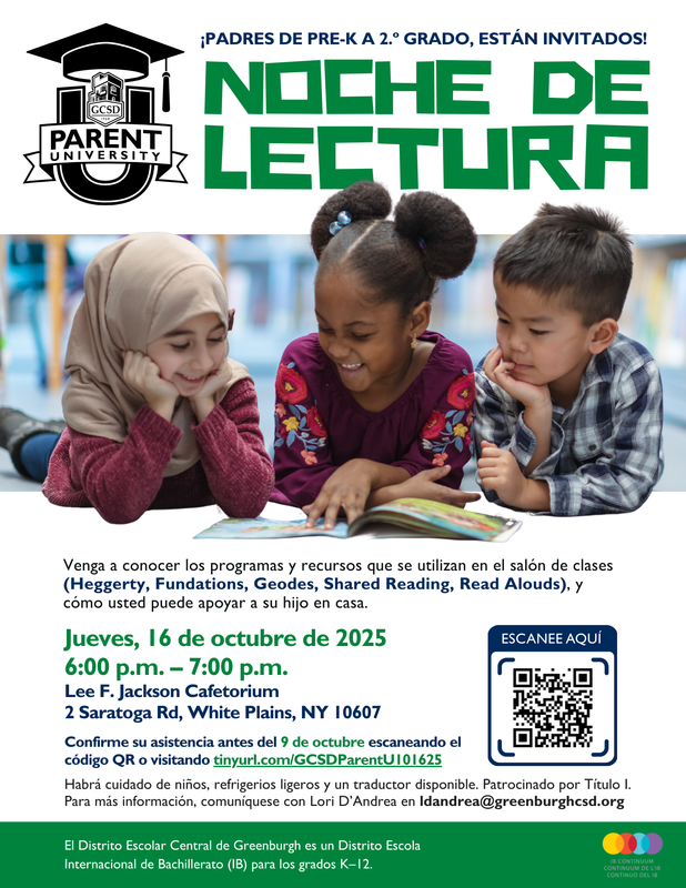 2025 Parent U Literacy Night SPANISH