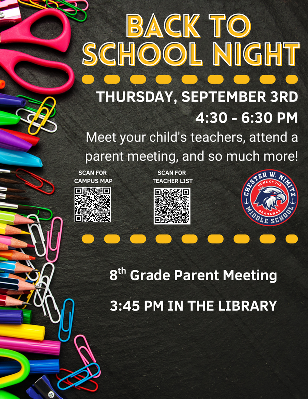 Back to School Night is this Thursday, September 3rd, from 4:30-6:30 PM! Featured Photo