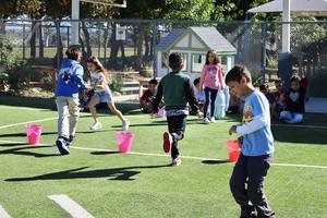Students playing an outdoor game