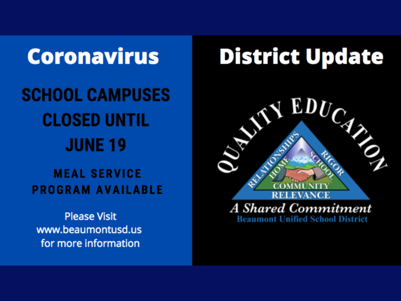 Banner with Information on Coronvirus School Facility Closure