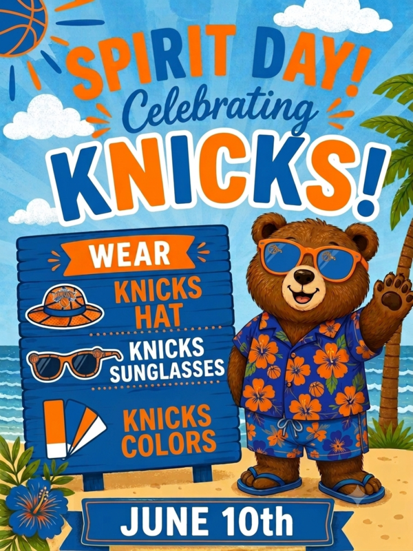 flyer for knicks spirit day