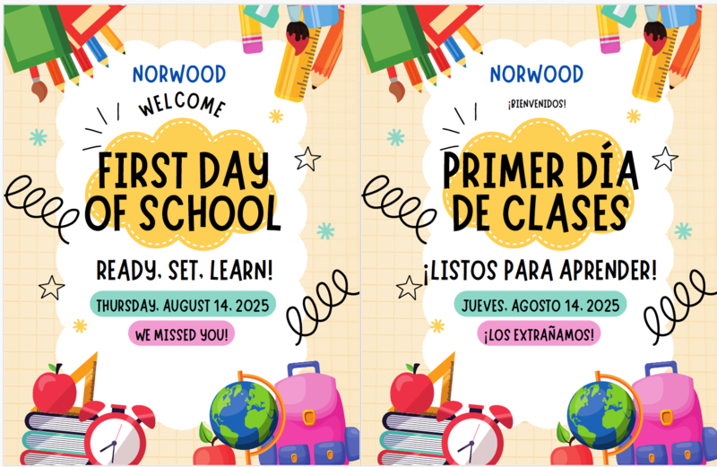 FIRST DAY OF SCHOOL IS THURSDAY, AUGUST 14, 2025/EL PRIMER DÍA DE CLASES SERÁ EL JUEVES, 14 DE AGOSTO DEL 2025 Featured Photo