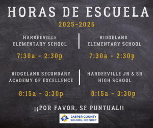 JCSD School Hours 2025 - Spanish.png