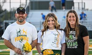 Coaler cheerleader recognized on Senior Night