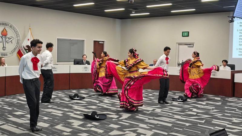 Del Lago Academy and San Pasqual High School Ballet Folklórico Students Perform at Board of Education Meeting